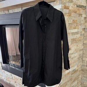 Tunic cotton Shirt black size L generous black